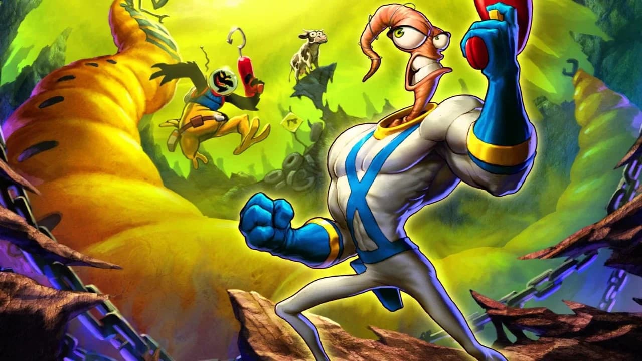 Image panoramique de Earthworm Jim 1995.